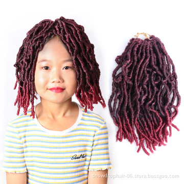 Afro Bomb Manbo Spring Twist Faux Locs Synthetic Super Cute Crochet Hair Hairstyle For Toddlers Kids Braiding Hair Extension